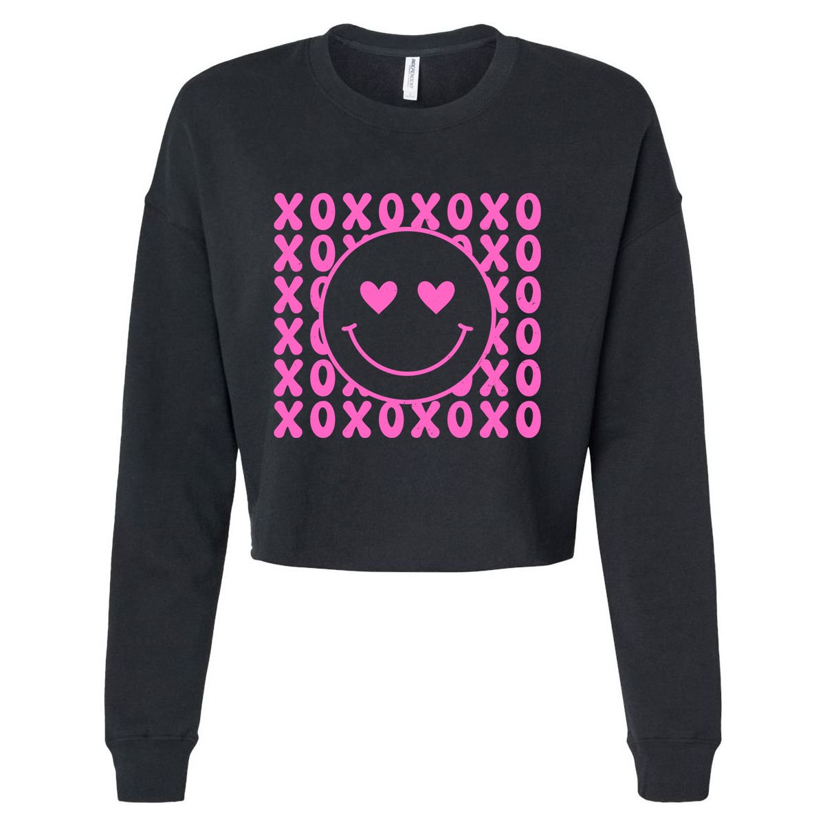 Xoxo Pink Logo Valentines Cropped Pullover Crew