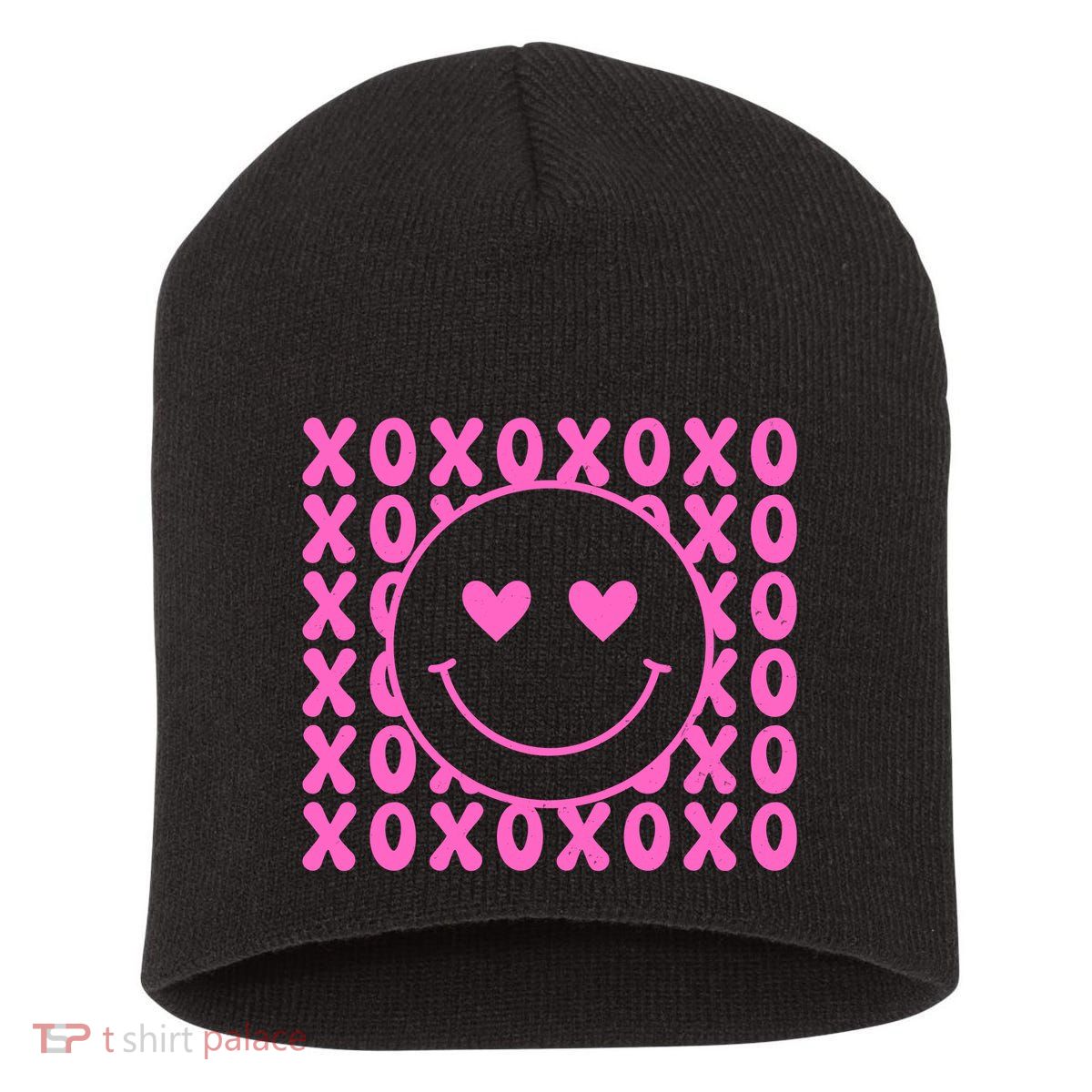 Xoxo Pink Logo Valentines Short Acrylic Beanie
