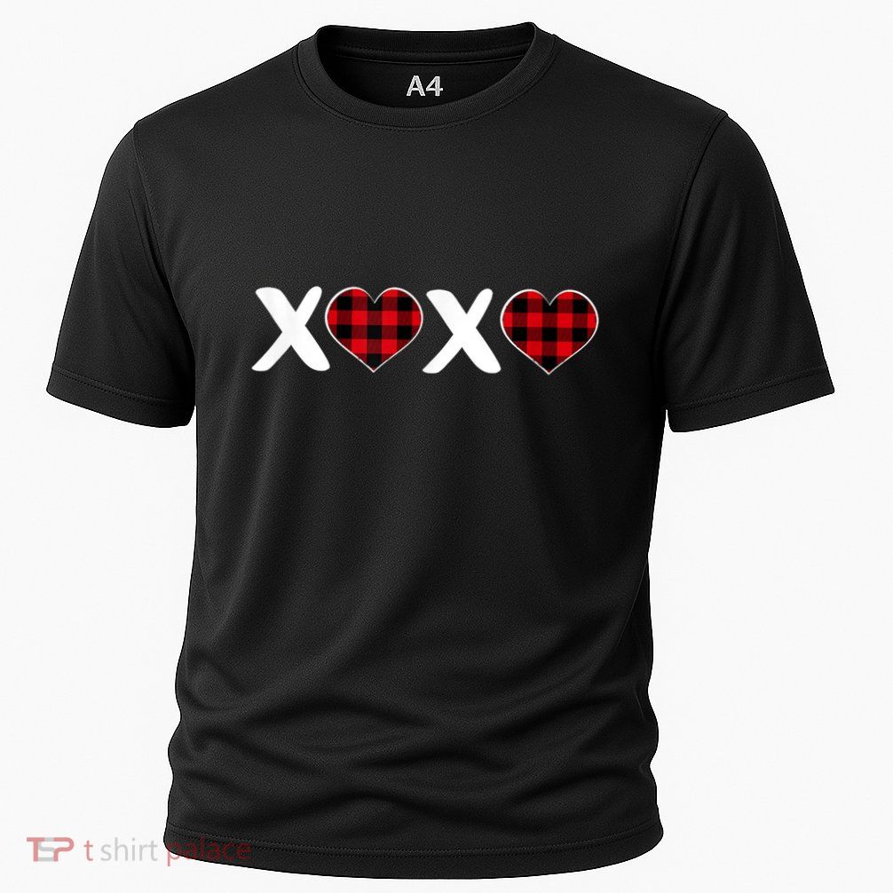 Xoxo Plaid Pattern Love Heart ValentineS Day Performance Shirt