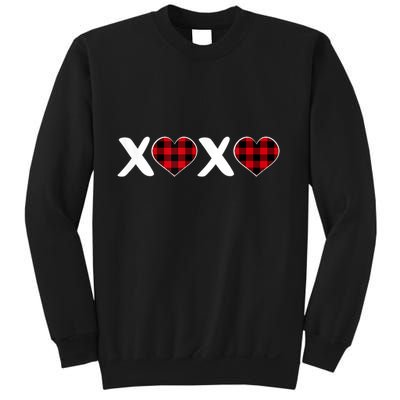 Xoxo Plaid Pattern Love Heart ValentineS Day Sweatshirt