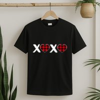 Xoxo Plaid Pattern Love Heart ValentineS Day T-Shirt
