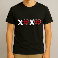 Xoxo Plaid Pattern Love Heart ValentineS Day T-Shirt