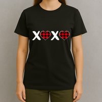 Xoxo Plaid Pattern Love Heart ValentineS Day T-Shirt