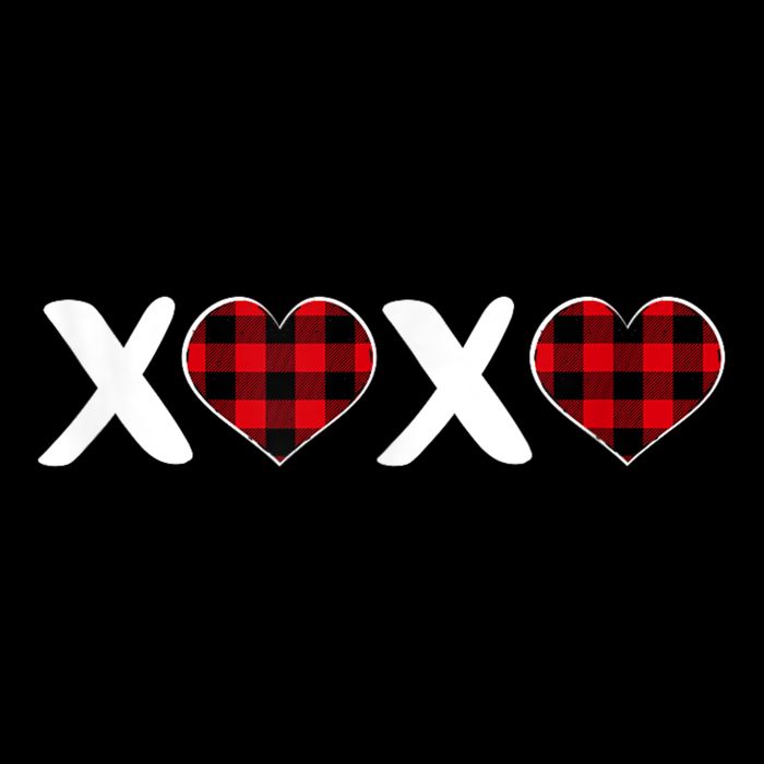 Xoxo Plaid Pattern Love Heart ValentineS Day T-Shirt
