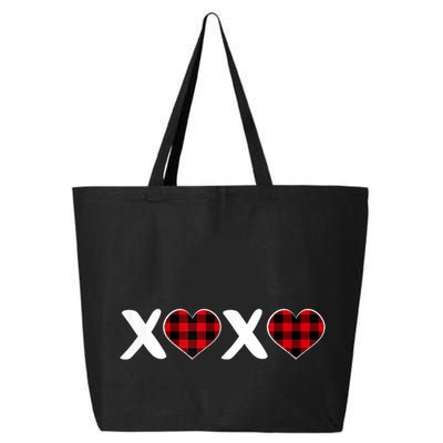 Xoxo Plaid Pattern Love Heart ValentineS Day 25L Jumbo Tote