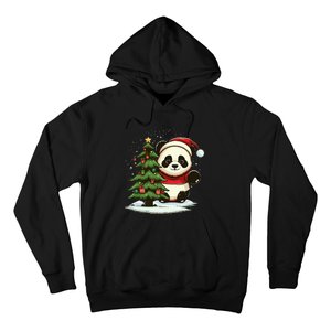 Xmas Panda Santa on Christmas Panda Hoodie