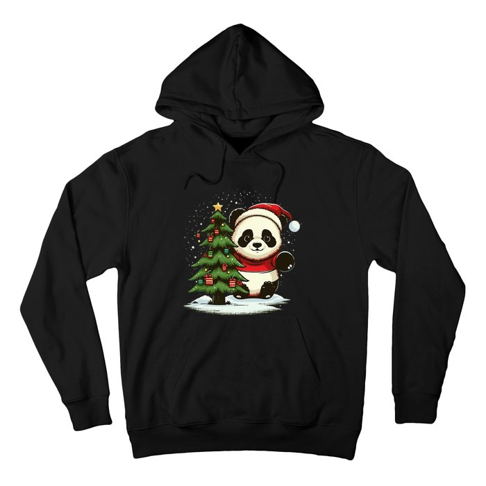 Xmas Panda Santa on Christmas Panda Hoodie