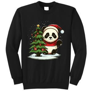 Xmas Panda Santa on Christmas Panda Sweatshirt