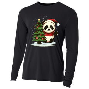 Xmas Panda Santa on Christmas Panda Cooling Performance Long Sleeve Crew