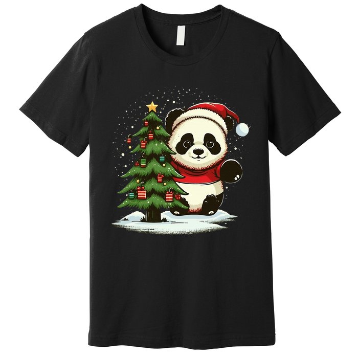 Xmas Panda Santa on Christmas Panda Premium T-Shirt