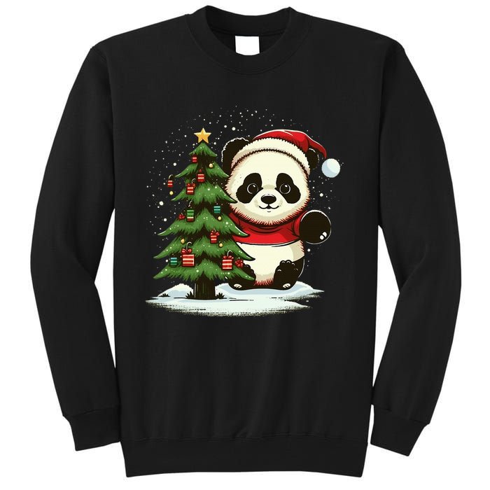 Xmas Panda Santa on Christmas Panda Tall Sweatshirt