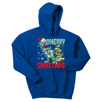 Xmas Pajama Toddlers Gift Xmas Dinosaur T Rex Great Gift Kids Hoodie