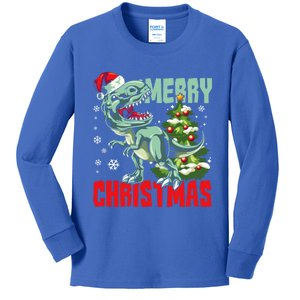 Xmas Pajama Toddlers Gift Xmas Dinosaur T Rex Great Gift Kids Long Sleeve Shirt