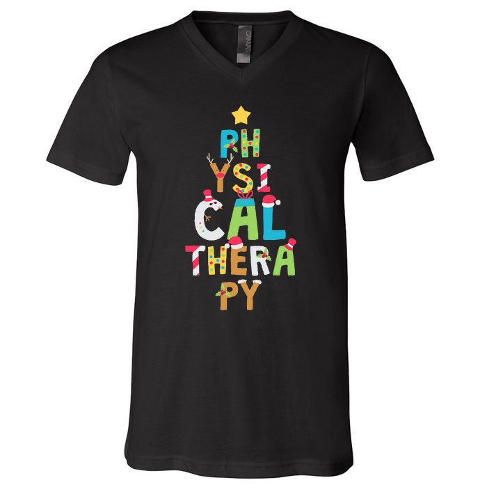 XMas Physical Therapy Christmas V-Neck T-Shirt