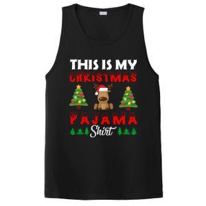 Xmas Pajama This Is My Christmas Pajama Reindeer Funny Gift PosiCharge Competitor Tank