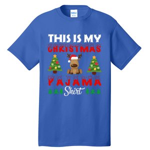 Xmas Pajama This Is My Christmas Pajama Reindeer Funny Gift Tall T-Shirt