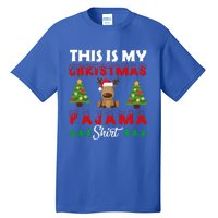 Xmas Pajama This Is My Christmas Pajama Reindeer Funny Gift Tall T-Shirt