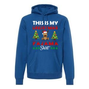 Xmas Pajama This Is My Christmas Pajama Reindeer Funny Gift Premium Hoodie