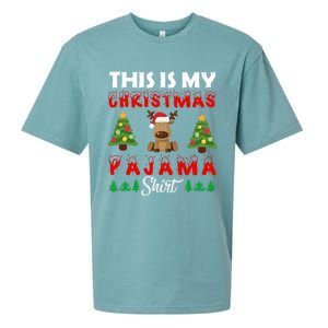 Xmas Pajama This Is My Christmas Pajama Reindeer Funny Gift Sueded Cloud Jersey T-Shirt