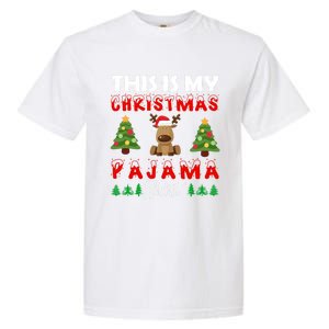 Xmas Pajama This Is My Christmas Pajama Reindeer Funny Gift Garment-Dyed Heavyweight T-Shirt