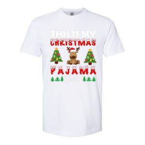 Xmas Pajama This Is My Christmas Pajama Reindeer Funny Gift Softstyle CVC T-Shirt