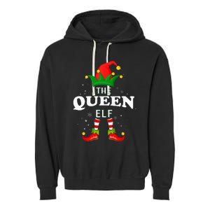 Xmas Queen Elf Family Matching Christmas Pajama Garment-Dyed Fleece Hoodie