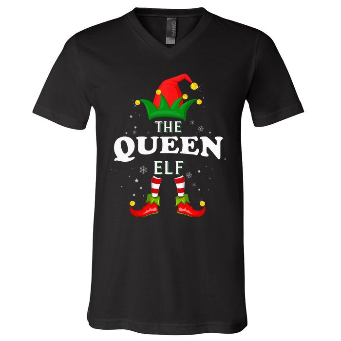 Xmas Queen Elf Family Matching Christmas Pajama V-Neck T-Shirt