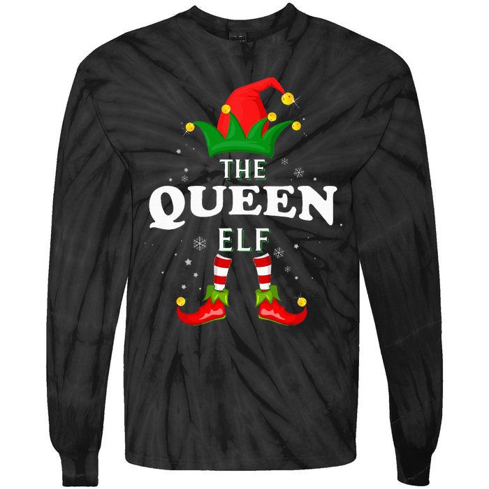 Xmas Queen Elf Family Matching Christmas Pajama Tie-Dye Long Sleeve Shirt