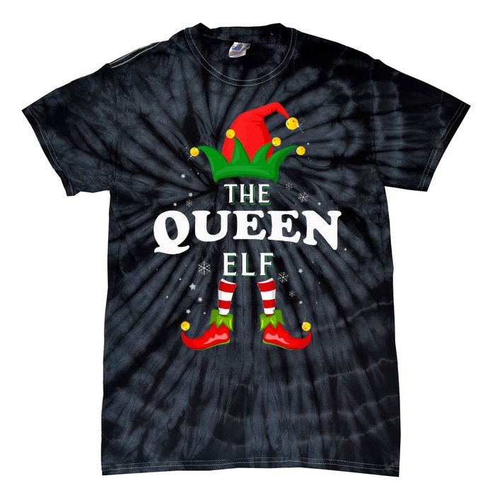 Xmas Queen Elf Family Matching Christmas Pajama Tie-Dye T-Shirt