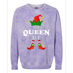 Xmas Queen Elf Family Matching Christmas Pajama Colorblast Crewneck Sweatshirt