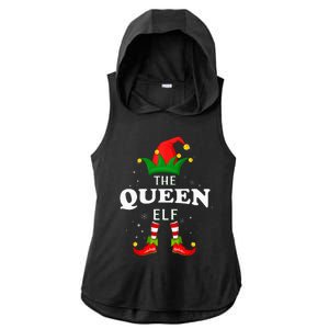 Xmas Queen Elf Family Matching Christmas Pajama Ladies PosiCharge Tri-Blend Wicking Draft Hoodie Tank