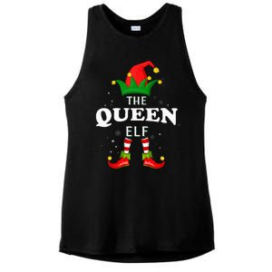 Xmas Queen Elf Family Matching Christmas Pajama Ladies PosiCharge Tri-Blend Wicking Tank