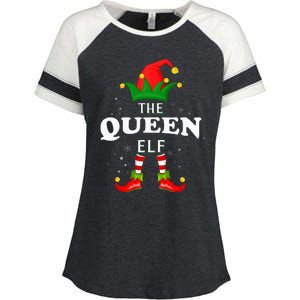 Xmas Queen Elf Family Matching Christmas Pajama Enza Ladies Jersey Colorblock Tee