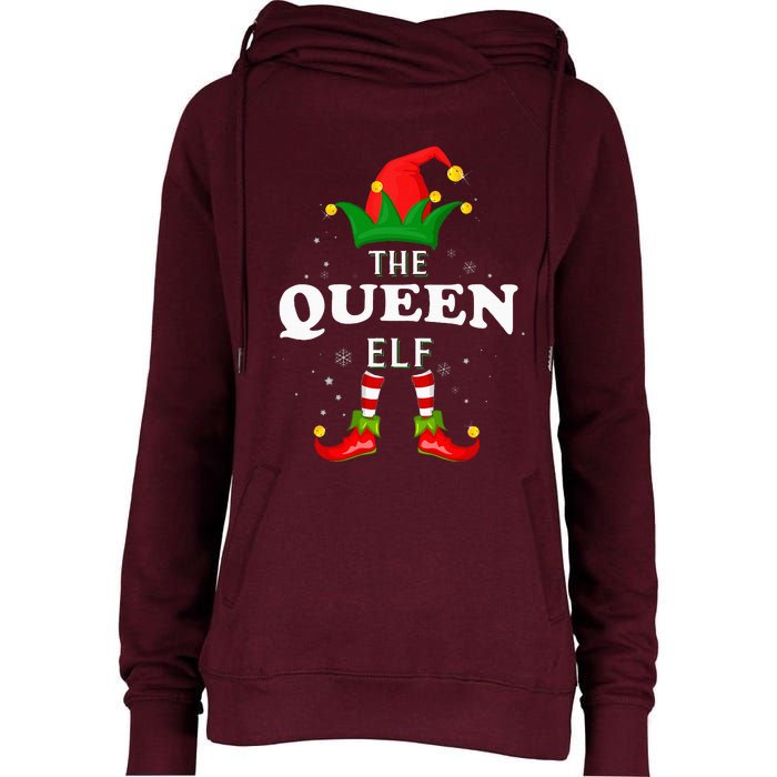 Xmas Queen Elf Family Matching Christmas Pajama Womens Funnel Neck Pullover Hood