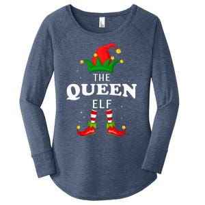 Xmas Queen Elf Family Matching Christmas Pajama Women's Perfect Tri Tunic Long Sleeve Shirt