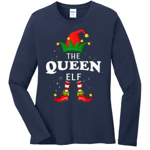 Xmas Queen Elf Family Matching Christmas Pajama Ladies Long Sleeve Shirt