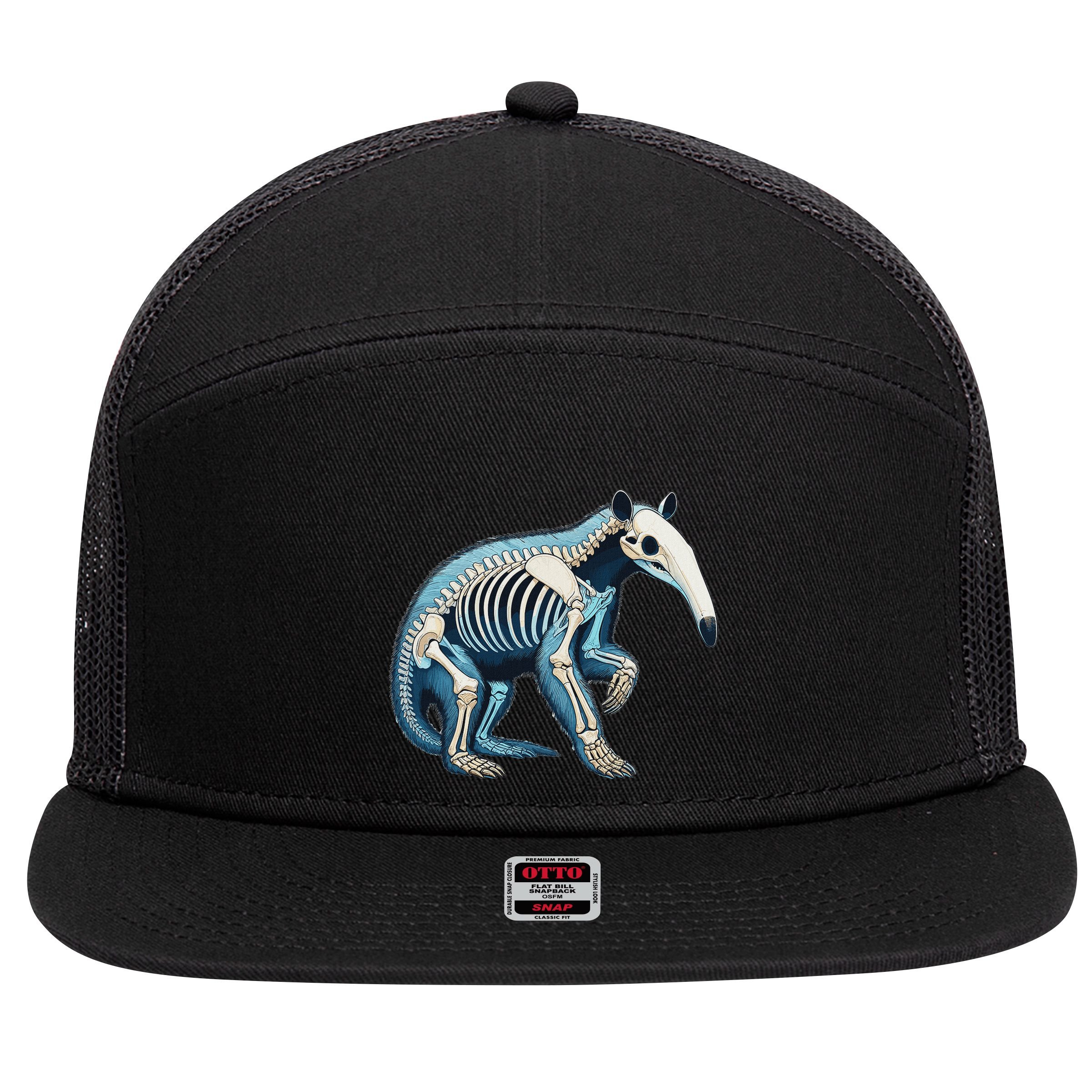 X Ray Anteater Body Anatomy Radiography Skeleton 7 Panel Mesh Trucker Snapback Hat