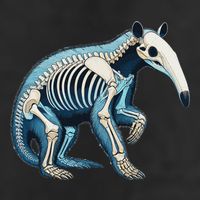 X Ray Anteater Body Anatomy Radiography Skeleton 7 Panel Mesh Trucker Snapback Hat