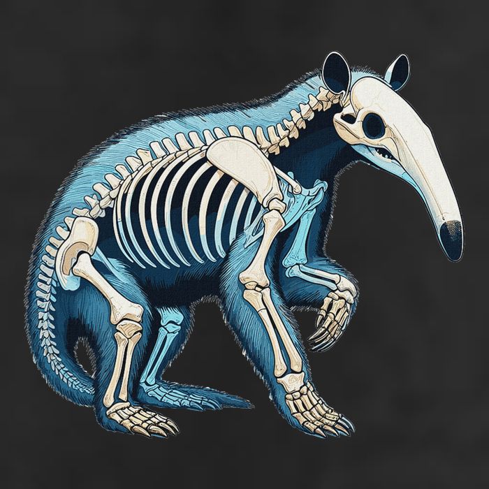 X Ray Anteater Body Anatomy Radiography Skeleton 7 Panel Mesh Trucker Snapback Hat
