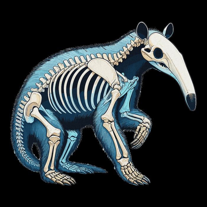 X Ray Anteater Body Anatomy Radiography Skeleton V-Neck T-Shirt