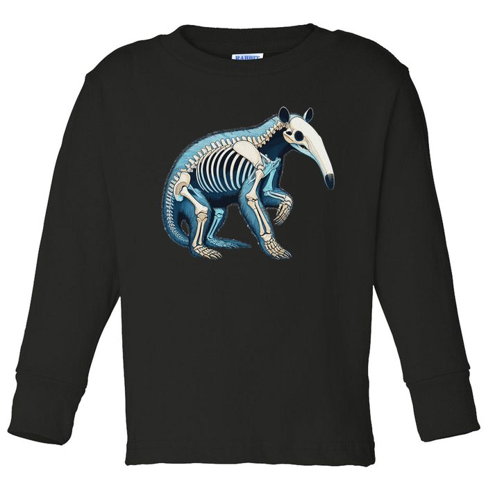 X Ray Anteater Body Anatomy Radiography Skeleton Toddler Long Sleeve Shirt