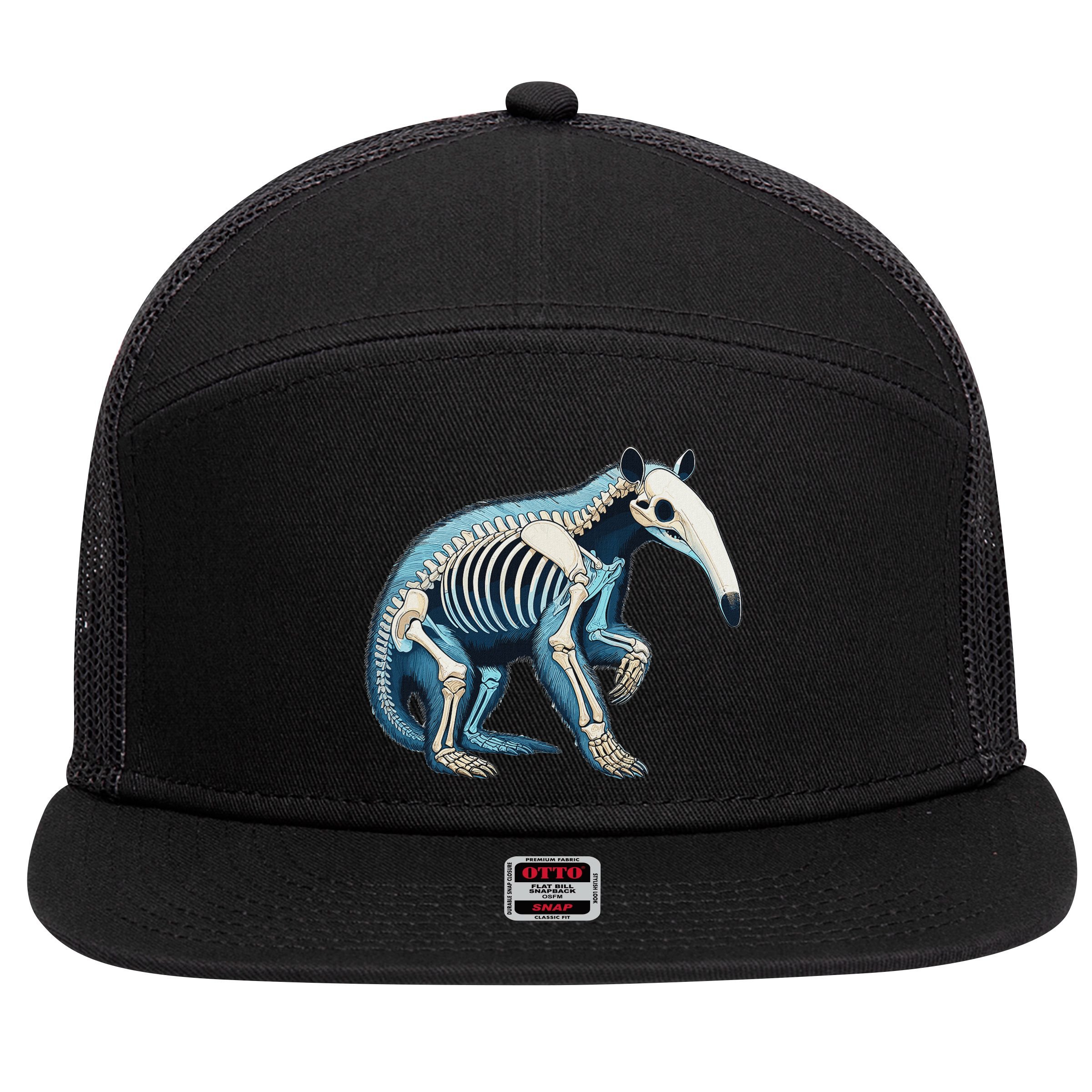 X Ray Anteater Body Anatomy Radiography Skeleton 7 Panel Mesh Trucker Snapback Hat