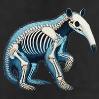 X Ray Anteater Body Anatomy Radiography Skeleton 7 Panel Mesh Trucker Snapback Hat