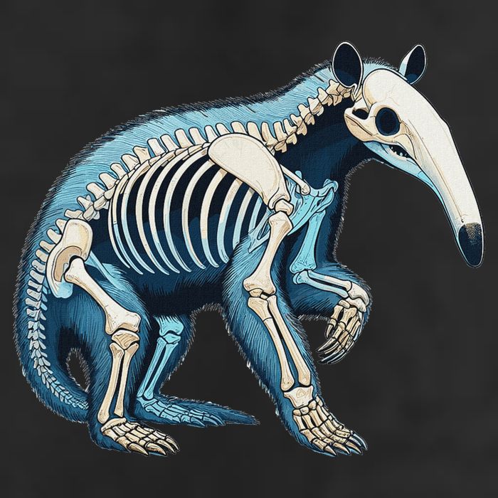 X Ray Anteater Body Anatomy Radiography Skeleton 7 Panel Mesh Trucker Snapback Hat