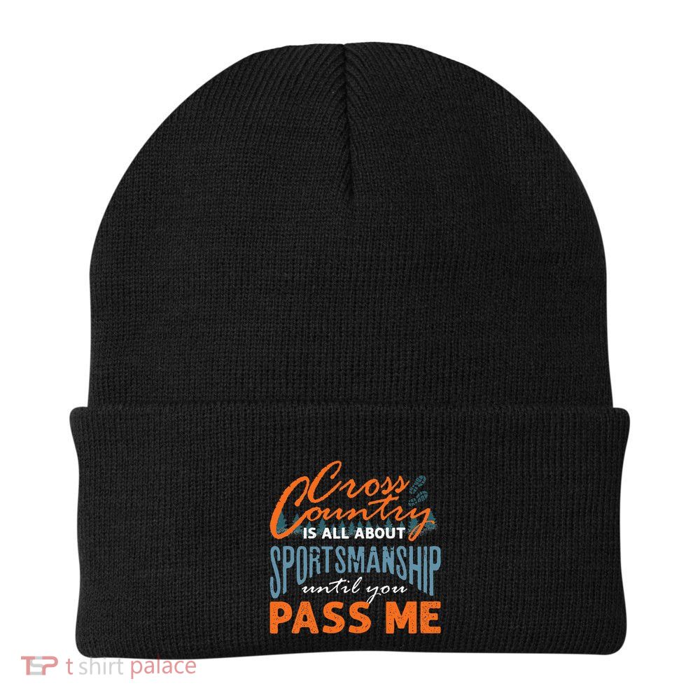 XC Running Cross Country Running Runner Funny XC Quote Beanie
