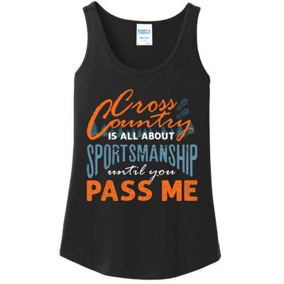 XC Running Cross Country Running Runner Funny XC Quote Ladies Essential Tank