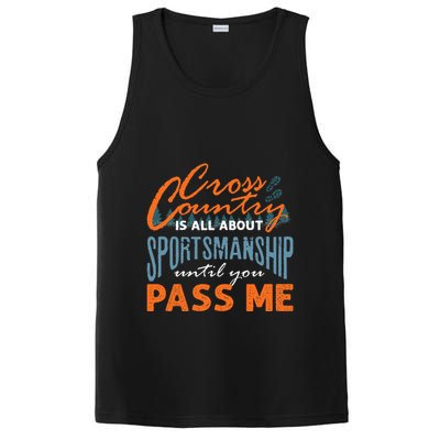 XC Running Cross Country Running Runner Funny XC Quote PosiCharge Competitor Tank