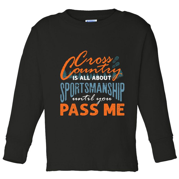 XC Running Cross Country Running Runner Funny XC Quote Toddler Long Sleeve Shirt