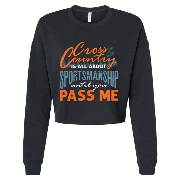 XC Running Cross Country Running Runner Funny XC Quote Cropped Pullover Crew