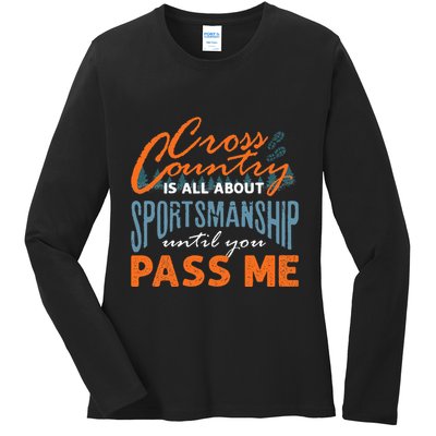 XC Running Cross Country Running Runner Funny XC Quote Ladies Long Sleeve Shirt